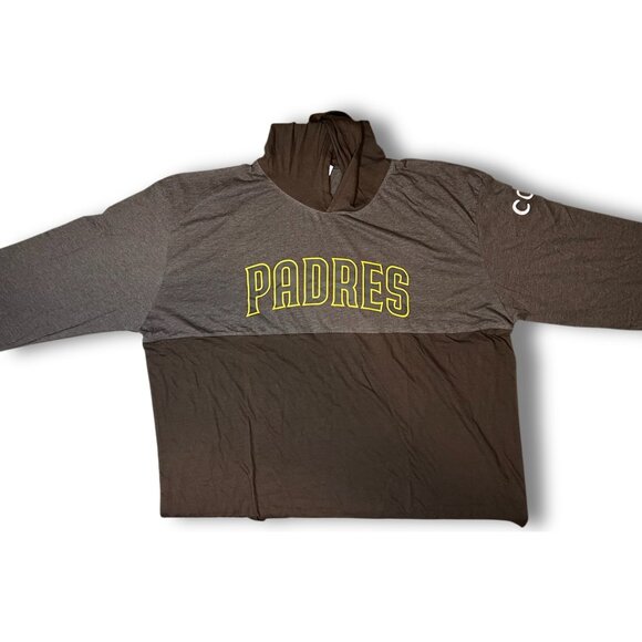 San Diego Padres Pull Up Hoodie 2XL Gray & Brown 60% Cotton 40% Polyester Adult - Picture 2 of 6